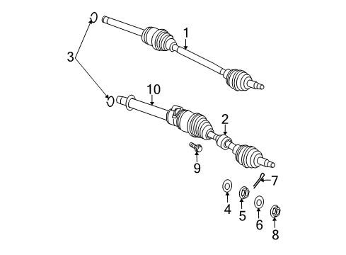 2009 Dodge Caliber Drive Axles - Front Diagram 1 - Thumbnail