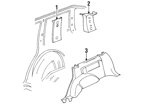 1997 Jeep Grand Cherokee Interior Trim - Quarter Panels Diagram
