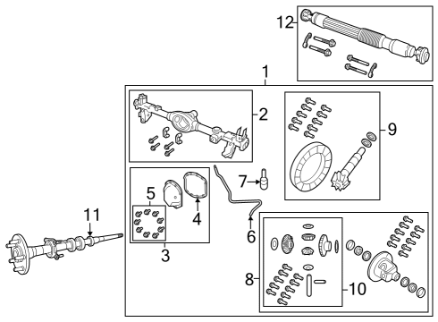 2020 Jeep Gladiator Axle Housing - Rear Diagram 1 - Thumbnail