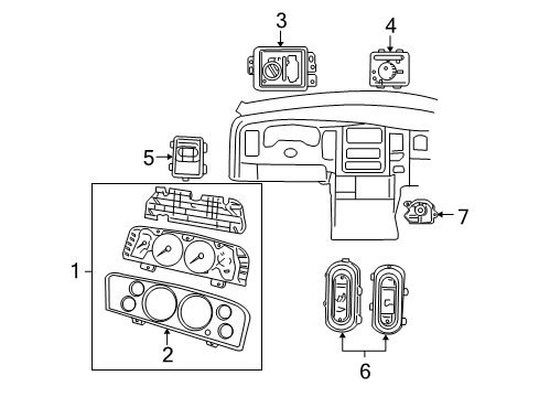 2006 Dodge Ram 1500 Cluster & Switches Diagram 2 - Thumbnail