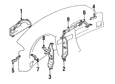 1994 Dodge Stealth Instrument Panel, Body Diagram 1 - Thumbnail