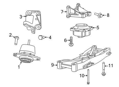 2020 Dodge Challenger Engine & Trans Mounting Diagram 2 - Thumbnail