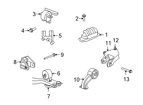 2009 Dodge Journey Engine & Trans Mounting Diagram 1 - Thumbnail