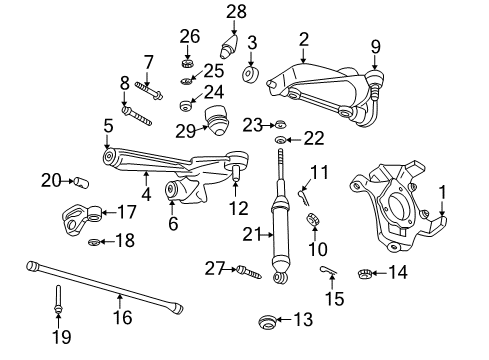 1998 Dodge Durango Front Suspension, Control Arm Diagram 1 - Thumbnail