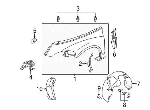 2005 Chrysler PT Cruiser Fender & Components Diagram