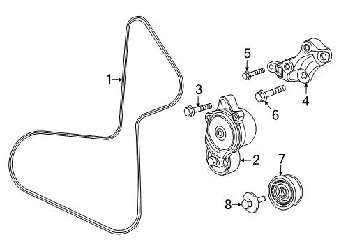 2019 Ram 1500 Classic Belts & Pulleys, Cooling Diagram 1 - Thumbnail