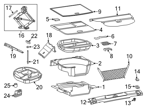 2015 Jeep Cherokee Interior Trim - Rear Body Diagram