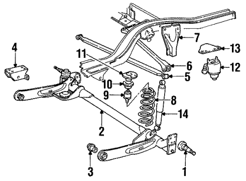 1990 Chrysler New Yorker Rear Axle, Ride Control, Suspension Components Diagram 3 - Thumbnail