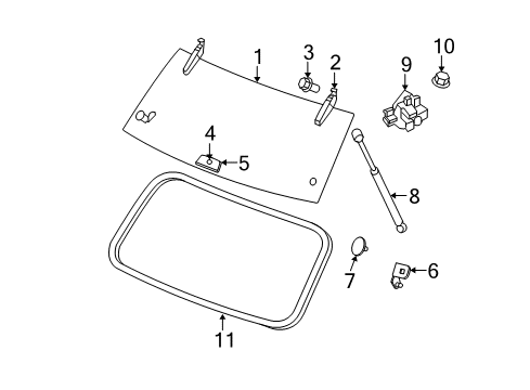 2009 Jeep Commander Back Glass Diagram