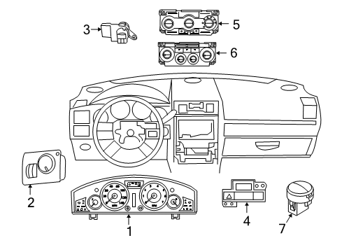 2006 Chrysler 300 A/C & Heater Control Units Diagram
