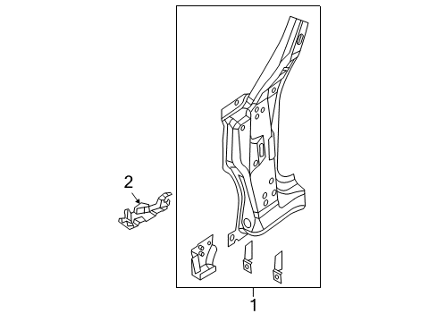 2005 Chrysler PT Cruiser Hinge Pillar Diagram 1 - Thumbnail