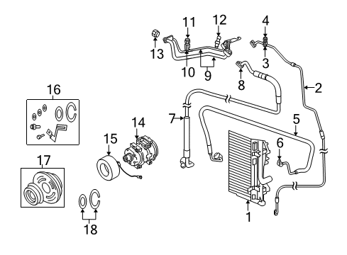 2006 Dodge Magnum A/C Condenser, Compressor & Lines Diagram