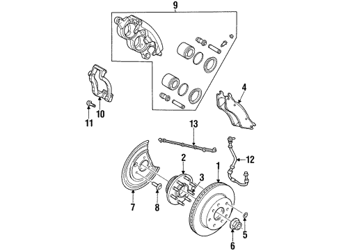 2001 Dodge Ram 2500 Brake Components, Brakes Diagram 1 - Thumbnail