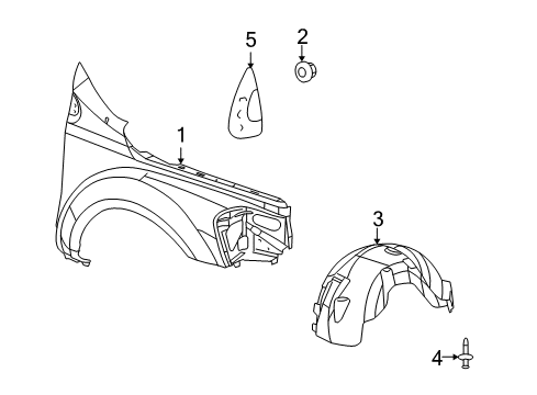 2009 Dodge Durango Fender & Components, Exterior Trim, Trim Diagram 2 - Thumbnail