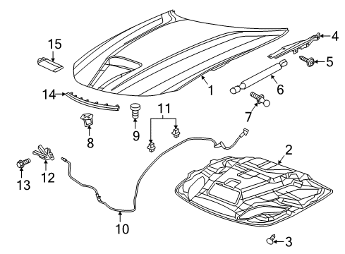 2013 Dodge Charger Hood & Components, Body Diagram 1 - Thumbnail