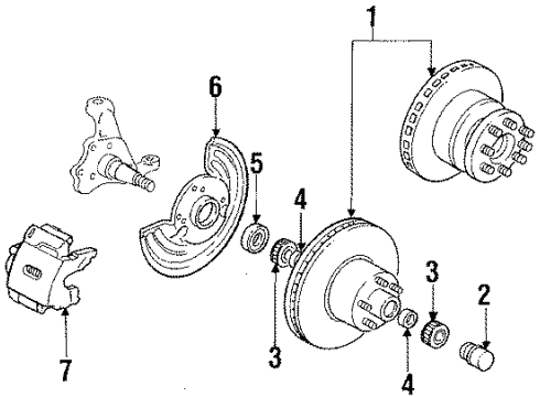 1987 Dodge D350 Front Brakes Diagram 1 - Thumbnail