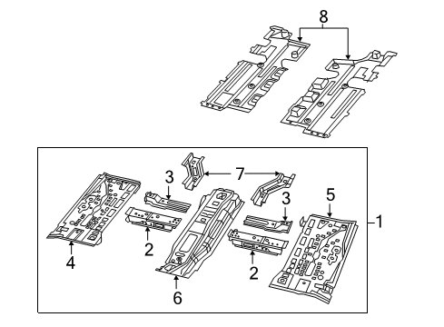 2019 Jeep Renegade Pillars, Rocker & Floor - Floor & Rails Diagram