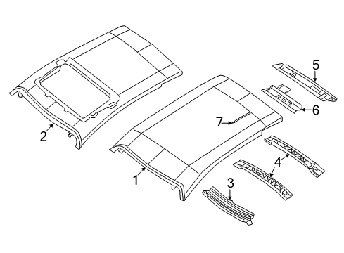 2005 Chrysler PT Cruiser Roof & Components, Exterior Trim Diagram