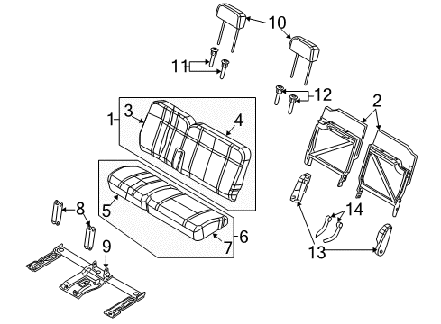 2006 Dodge Durango Rear Seat Components Diagram 1 - Thumbnail