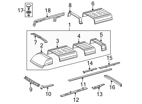2005 Dodge Sprinter 3500 Roof & Components Diagram 1 - Thumbnail