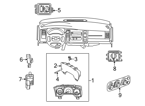 2011 Ram Dakota A/C & Heater Control Units Diagram