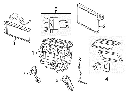 2017 Jeep Patriot A/C Evaporator & Heater Components Diagram