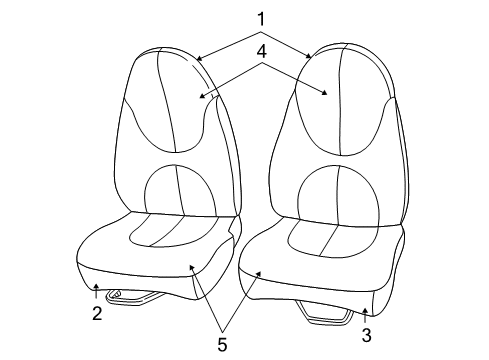2002 Dodge Dakota Front Seat Components Diagram 2 - Thumbnail