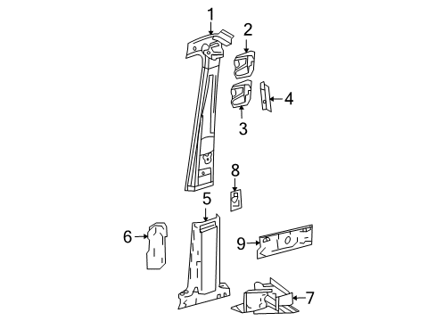 2007 Dodge Sprinter 3500 Center Pillar Diagram 2 - Thumbnail