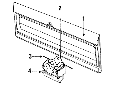 1989 Dodge D100 Tail Gate Diagram