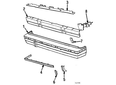 1988 Chrysler Town & Country Rear Bumper Diagram
