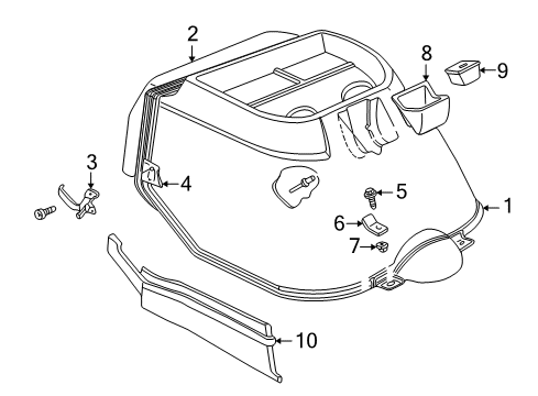 1996 Dodge B2500 Engine Compartment Lid Diagram