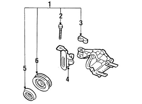 1992 Dodge Ram 50 Belts & Pulleys Diagram