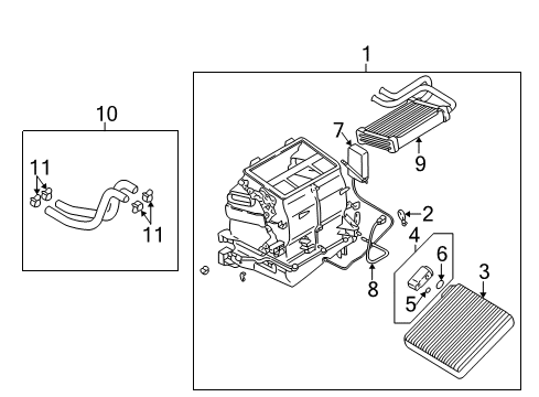 2005 Dodge Stratus A/C Evaporator & Heater Components Diagram 1 - Thumbnail