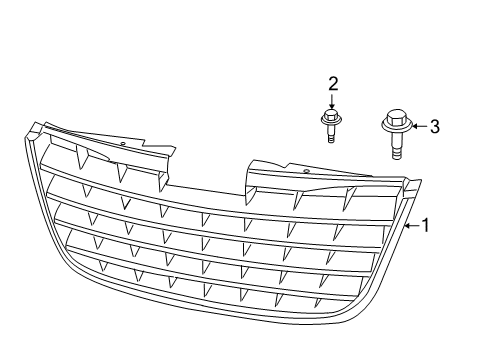 2009 Chrysler Town & Country Grille & Components Diagram