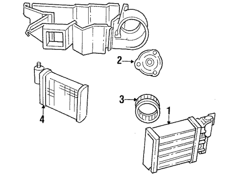 1993 Chrysler New Yorker A/C Evaporator Components Diagram