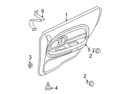 2000 Dodge Intrepid Interior Trim - Rear Door Diagram