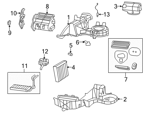 2009 Dodge Nitro A/C Evaporator & Heater Components Diagram