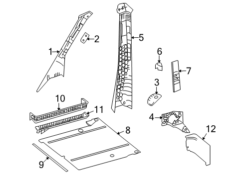 2007 Dodge Sprinter 3500 Interior Trim - Pillars, Rocker & Floor Diagram 3 - Thumbnail