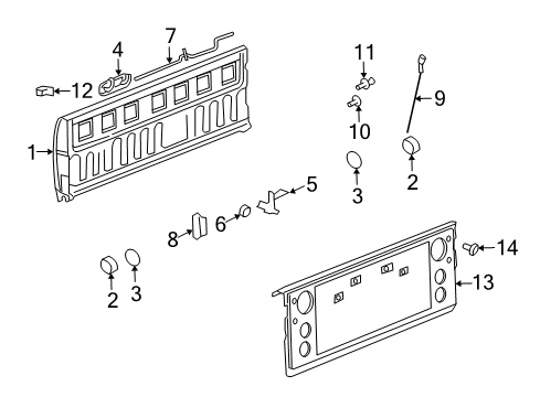 2006 Dodge Ram 1500 Tail Gate, Body Diagram 3 - Thumbnail
