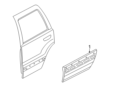 2001 Jeep Grand Cherokee Exterior Trim - Rear Door Diagram