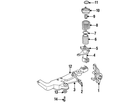 1995 Dodge Intrepid Front Suspension Components, Lower Control Arm, Stabilizer Bar Diagram