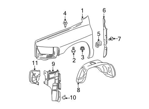 2006 Dodge Ram 1500 Fender & Components Diagram 1 - Thumbnail