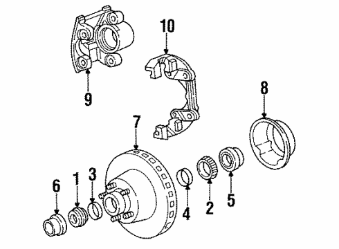 1994 Dodge Dakota Front Brakes Diagram 2 - Thumbnail