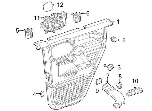 2022 Jeep Gladiator Interior Trim - Rear Door Diagram