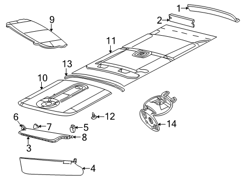 2002 Dodge Ram 2500 Van Interior Trim - Roof Diagram