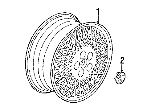 1990 Chrysler TC Maserati Wheels, Covers & Trim Diagram