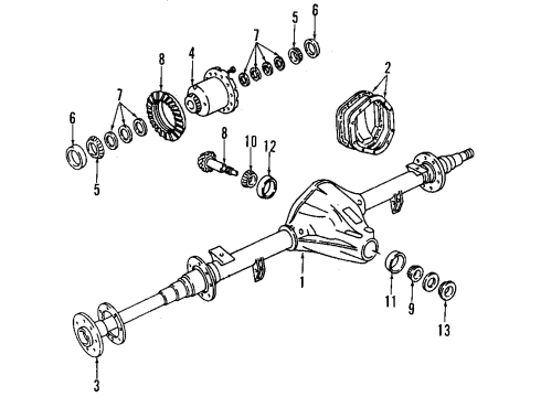 1987 Dodge B350 Rear Axle, Differential, Propeller Shaft Diagram 2 - Thumbnail