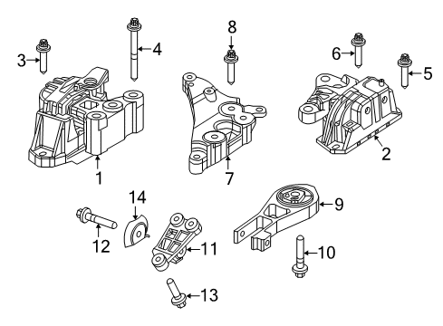 2018 Ram ProMaster City Engine & Trans Mounting Diagram