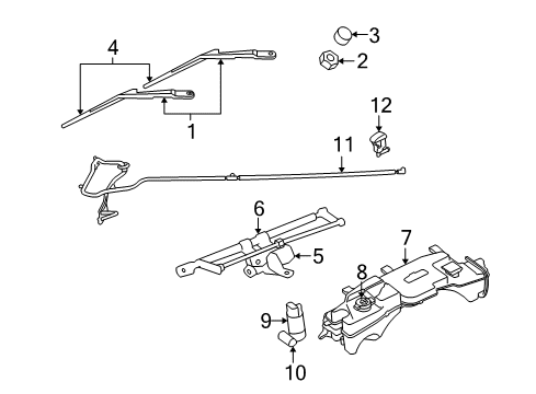 2009 Dodge Nitro Windshield - Wiper & Washer Components Diagram