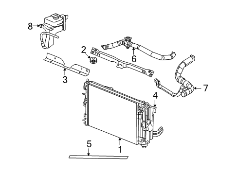 2009 Jeep Compass Radiator & Components Diagram
